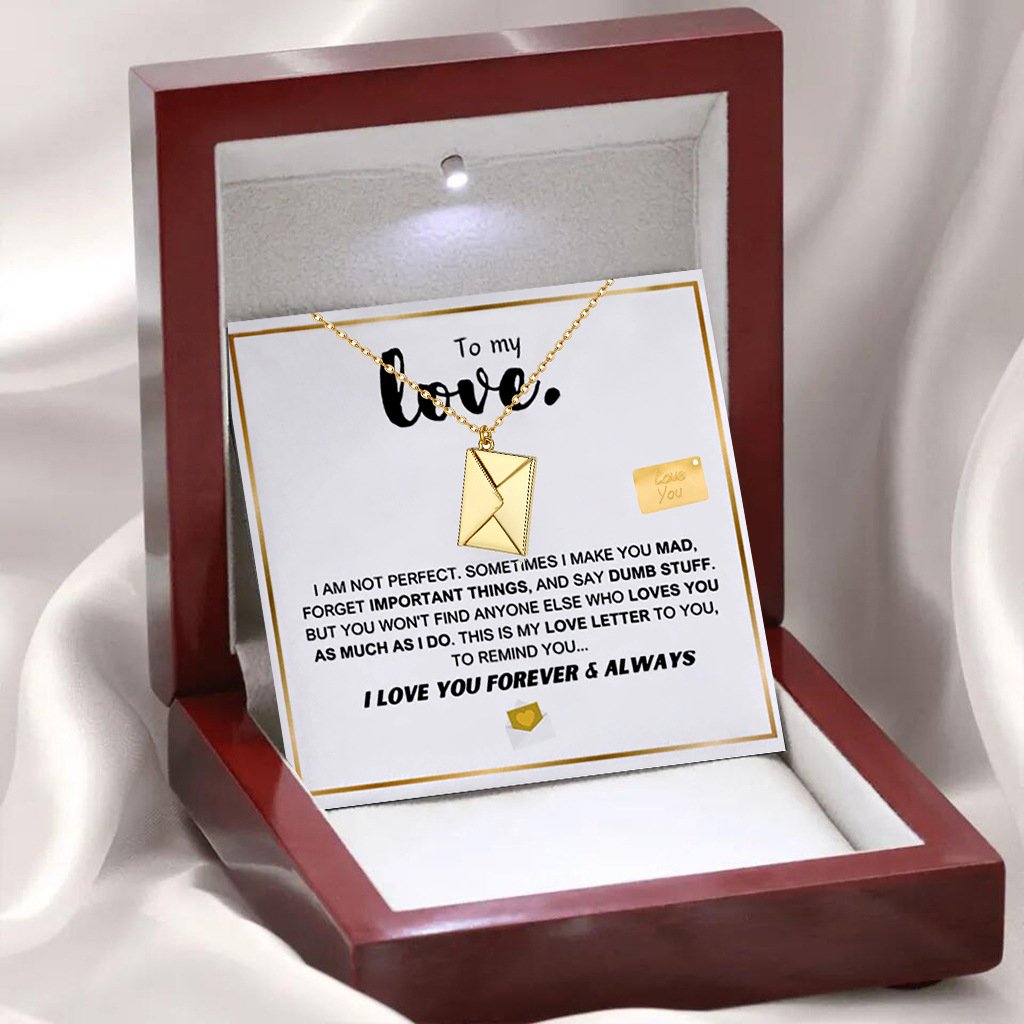 Flip envelope love letter pendant jewelry gift box