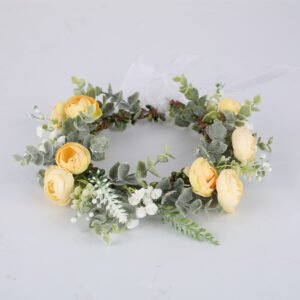 Forest style bride and bridesmaid flower wreath headband seaside vacation wreath headband