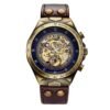 SHENHUA Men's Fashion Hollow out Watch Antique Fully Automatic Mechanical Watch
