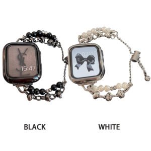 Applicable to Apple S8 Watch With Apple Watch Small Fragrant Pearl Stainless Steel Metal iwatch SE Watchband