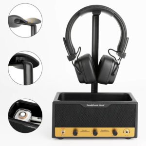 Vintage Speaker Headphone Stand Storage Box Multi-Function Desktop Organizer Rack