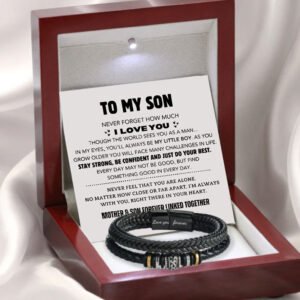 Stainless steel leather rope bracelet