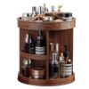 Rotating Makeup Box Desktop Wooden Storage Box