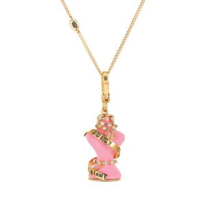 Diamond inlaid crystal zircon diamond chain pink