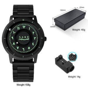 Casual Arabic Numeral Quartz Men's Watch with Magnetic Floating Design, Water Resistant, Fashionable and Unique Style