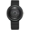 Unique Turntable Black Quartz Wristwatch Men Creative Time Code Watch Waterproof Design Light Sort Cool 3D Scale Fashion Watches